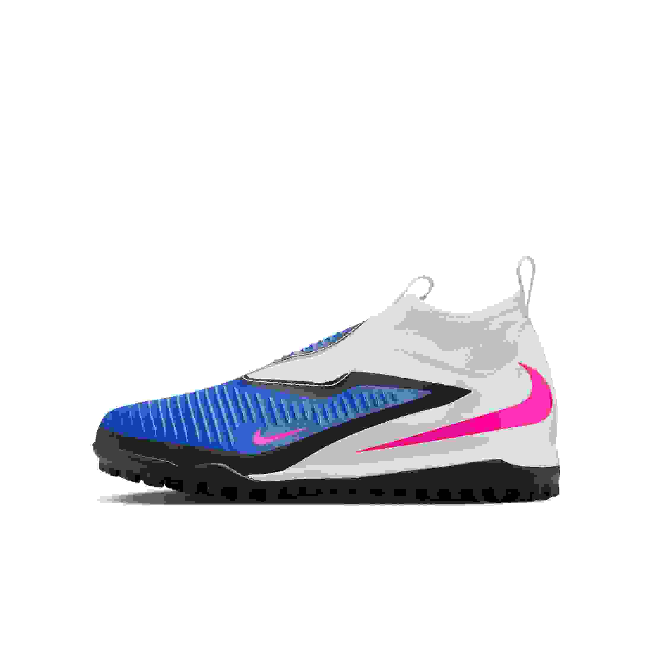 Nike Jr. Phantom 6 High Academy Grade School Kids' "Racer Blue/White/Pink Blast" Soccer Shoe